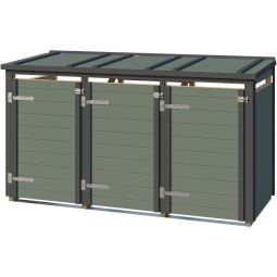 weka Mülltonnenbox 3er Killarney Graugrün-Anthrazit Moderne Verkleidung für drei Mülltonnen mit zeitgemäßem Farbdesign