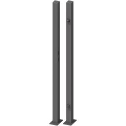 TraumGarten Sichtschutzzaun Torpfosten Einzeltor zum aufschrauben 2er-Set Anthrazit mit angeschweißter Grundplatte zum aufschrauben, verschiedene Höhen