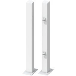 TraumGarten Gartenzaun Torpfosten-Set für Einzeltor CLEO weiß, zum Aufschrauben 2-er Set, inkl. angeschweißter Toraufhängung, für Torhöhe 85 cm