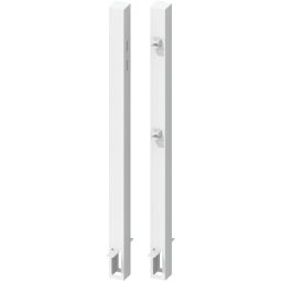 TraumGarten Gartenzaun Torpfosten-Set für Einzeltor CARA weiß zum Einbetonieren 2-er Set inkl. angeschweißter Toraufhängung, für Torhöhe 70 cm
