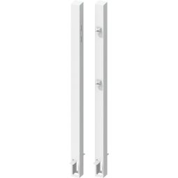 TraumGarten Gartenzaun Torpfosten-Set für Einzeltor CLEO weiß, zum Einbetonieren 2-er Set, inkl. angeschweißter Toraufhängung, für Torhöhe 85 cm