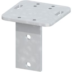 TraumGarten Montageadapter für Aufschraubträger Pfostenträger Montageadapter aus feuerverzinktem Stahl, 160x160x160 mm – zur Pfostenmontage auf schmalen Mauern, inkl. Schrauben