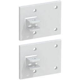 TraumGarten Gartentor Montageplatten für Tor an Mauer weiß Für die Montage von Toren direkt an eine Hauswand oder Mauer, 2er-Set, Größe 15,5x12 cm, nur für Einzeltore bis 120 cm Breite geeignet