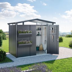 Biohort Gerätehaus Panorama dunkelgrau-metallic Geräteschuppen 13