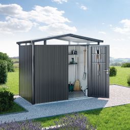 Biohort Gerätehaus Panorama dunkelgrau-metallic Geräteschuppen 12