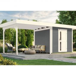 weka Designhaus 172 grau Gartenhütte 4