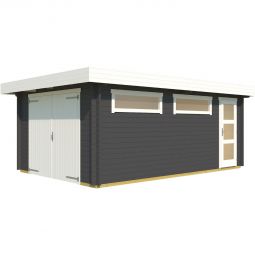 WEKA Einzelgarage 441 Holz graphitgrau 3
