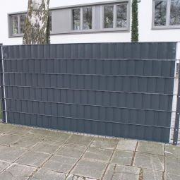 Sichtschutzstreifen Doppelstabzaun blickdicht Anthrazit 3