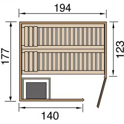 weka Elementsauna VARBERG Sparset natur 11