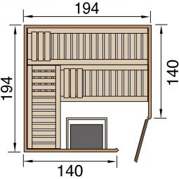 weka Elementsauna VARBERG Sparset natur 12