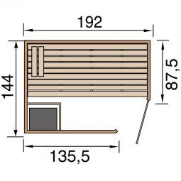 weka Premium Massivholz Elementsauna KEMI 7