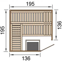 weka Premium Massivholz Elementsauna KEMI 8