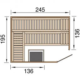 weka Premium Massivholz Elementsauna KEMI 9