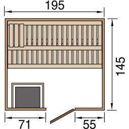 weka Premium Massivholz Elementsauna KEMI 6