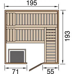 weka Premium Massivholz Elementsauna KEMI 7