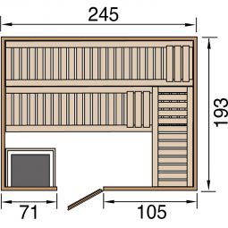 weka Premium Massivholz Elementsauna KEMI 8