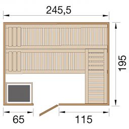 weka Premium Massivholz Sauna BERGEN 9