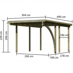 Karibu Einzelcarport ECO mit Rundbogen 5