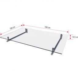 gutta Edelstahlvordach HD 100cm Tiefe 3