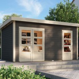 Karibu Woodfeeling Gartenhaus Mattrup Terragrau 5