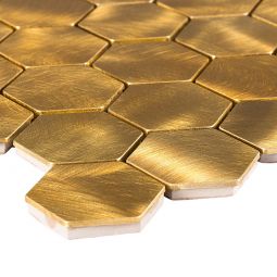 Metallmosaik Gold Hexagon 30x30 cm 3