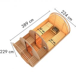 Karibu Fasssauna 3 naturbelassen 5