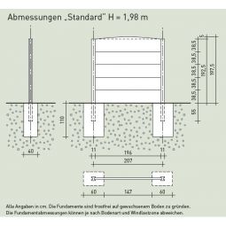 Beckers Betonzaun Standard Anfangspfosten grau 4