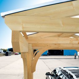 Skan Holz Einzelcarport Westerwald Nussbaum 7
