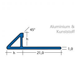BLANKE Fliesenschiene Dreiecksprofil Aluminium Edelstahlmetallic 3