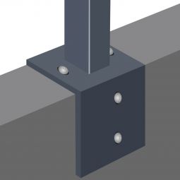 Doppelstabmattenzaun zum Aufdübeln mit Winkelplatte 6