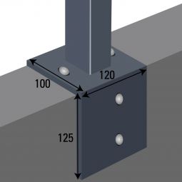 Doppelstabmattenzaun zum Aufdübeln mit Winkelplatte 5