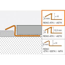 Schlüter-RENO AETK Übergangsprofil Aluminium 10mm 3
