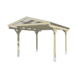 Skan Holz Einzelcarport Westerwald Nussbaum 3