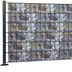 NOOR Sichtschutzstreifen Doppelstabzaun PVC Steinmauer 3