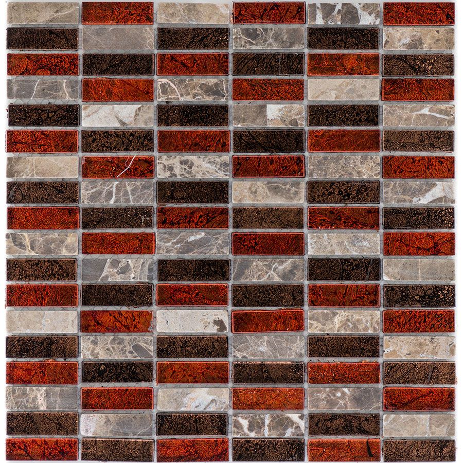 Mosaik Matte 30x30 cm 8 mm Naturstein Fliesen Rojo Alicante Rot Dusche M660 NEU 