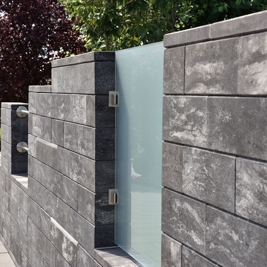 WESERWABEN Gartenmauer VarioLine GlasSichtschutz Befestigung