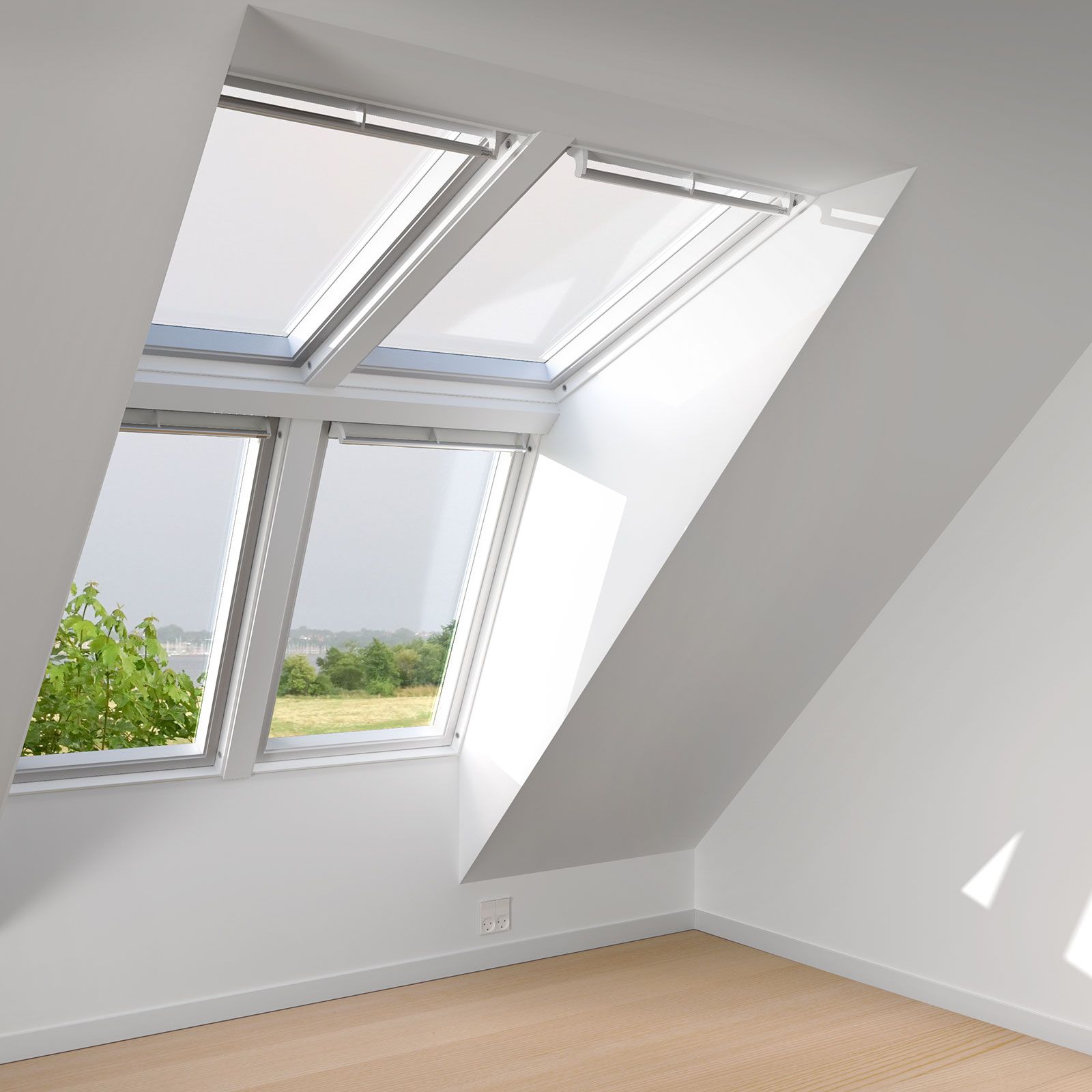 VELUX Dachfenster Lichtlösung PANORAMA Kunststoff THERMO weiß 2x2 Fenster