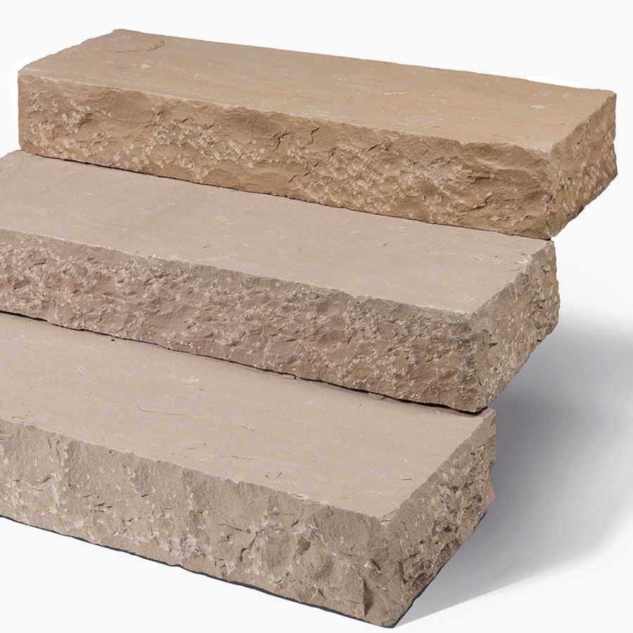 Seltra Natursteine Blockstufe MANDRA Sandstein gelbhellbeige