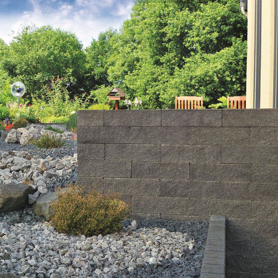 EHL Gartenmauer Mauersystem BossIntak light basaltanthrazit Mauersteine