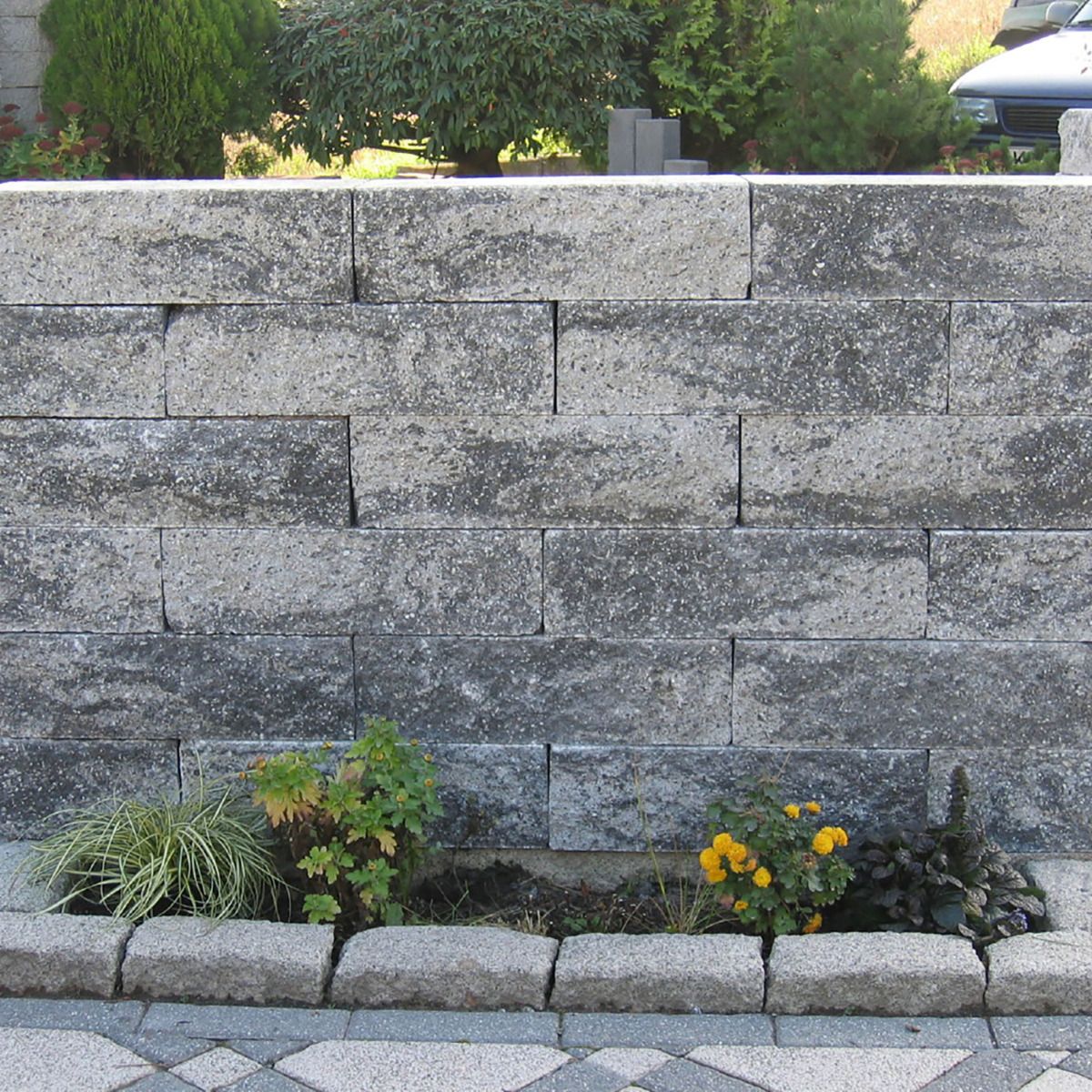 EHL Gartenmauer Mauersystem BossIntak Mauersteine grauanthrazitnuanciert