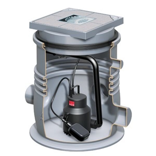 ACO Kleinhebeanlage Sinkamat K mono wählbare Oberfläche Abwasserhebeanlage