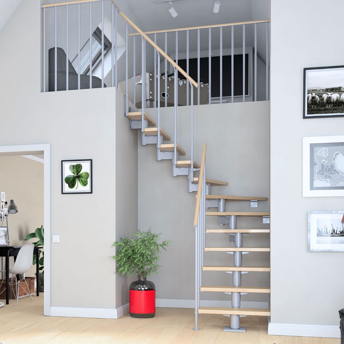 DOLLE Mittelholmtreppe Cork, inkl. einseitigem Geländer