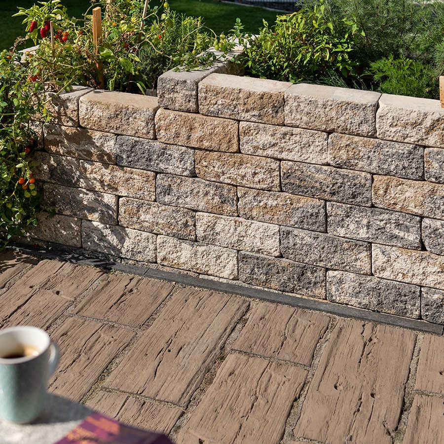 KANN Gartenmauer Vermont Kompakt muschelkalknuanciert Mauersteine