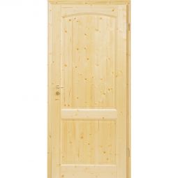 Kilsgaard Zimmertür mit Zarge Set Typ 02/02-B Holz Kiefer unbehandelt einfach konfigurierbar, Profilzarge und Türblatt mit Eckkante aus Massivholz