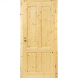 Kilsgaard Zimmertür mit Zarge Set Typ 02/04 Holz Kiefer lackiert einfach konfigurierbar, Profilzarge und Türblatt mit Eckkante aus Massivholz