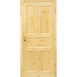 Kilsgaard Zimmertür Holz Typ 02/05 Kiefer lackiert aus massivem Kiefernholz gefertigt, 5 fest verleimte Kassetten