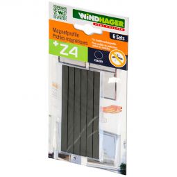 Windhager Insektenschutz Magnetprofile Magnetschliesser Schwarz geeignet für Fenster und Türen der Linie PLUS und EXPERT
