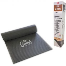 Jollytherm elektrische Fußbodenheizung Top-Therm BASIC 1 mm starke Carbonfolien zur ausschließlichen Verlegung unter Laminat, Parkett & Klickvinylböden im Wohnbereich, ideal für Renovierung oder Neubau