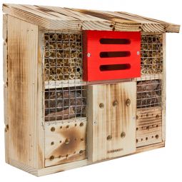 Windhager Insektenhotel Zur Linde Insektenhaus aus Massivholz, befüllt mit naturbelassenen Materialien