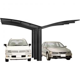 XIMAX Aluminium Carport Portoforte Y Schwarz Unterstand verschiedene Varianten, freitragender Doppelcarport